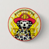 Ein Dalmatiner-Feuerwehrmann Button (Vorderseite)