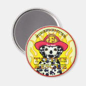 Ein Dalmatiner-Feuerwehrmann Magnet (Vorderseite/Rückseite)