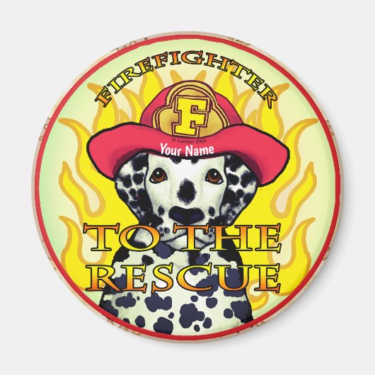 Ein Dalmatiner-Feuerwehrmann Magnet (Vorne)