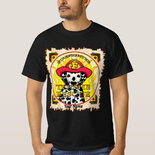 Ein Dalmatiner-Feuerwehrmann-T - Shirt (Vorderseite)