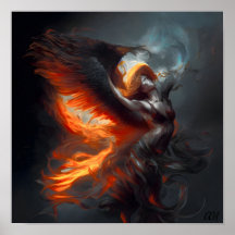 Ein dämonisches Mädchen fliegt in der Luft