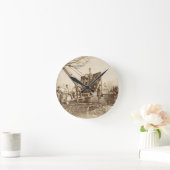 Ein Dampfkran, der während des Gebäude von Runde Wanduhr (Zuhause)