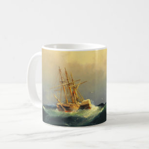 Ein Dampfschiff im Sturm im Atlantischen Ozean Kaffeetasse