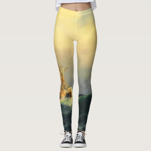 Ein Dampfschiff im Sturm im Atlantischen Ozean Leggings