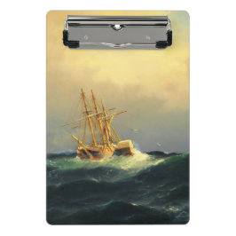 Ein Dampfschiff im Sturm im Atlantischen Ozean Mini Klemmbrett