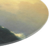 Ein Dampfschiff im Sturm im Atlantischen Ozean Schneidebrett (Ecke)