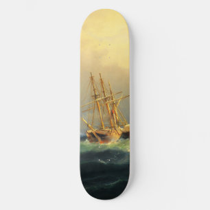 Ein Dampfschiff im Sturm im Atlantischen Ozean Skateboard