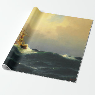 Ein Dampfschiff in einem Sturm im Atlantischen Oze Geschenkpapier