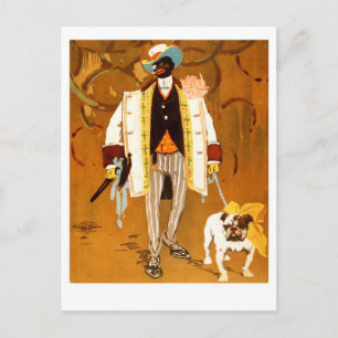 Ein Dandy und sein Hund Postkarte