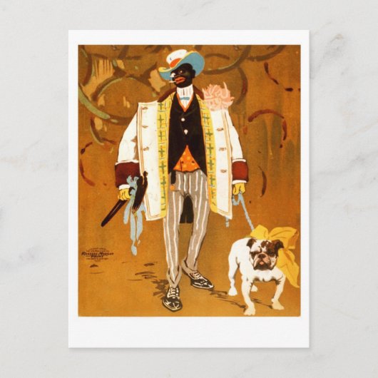 Ein Dandy und sein Hund Postkarte (Vorderseite)