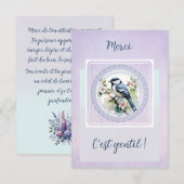 Ein Dank voller Zartheit – blauer Vogel Dankeskarte (Vorne/Hinten)