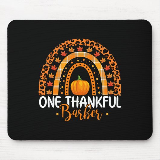 Ein dankbarer Barber Rainbow Boho Fall Erntedank Mousepad (Vorne)
