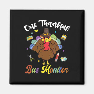 Ein dankbarer Bus Monitor Türkei glücklich Thanksg Magnet