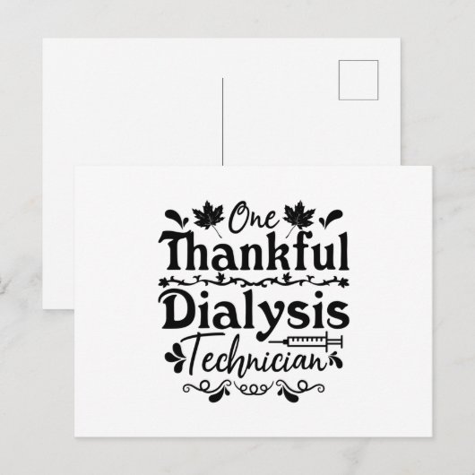Ein dankbarer Dialysetechniker Nephrologie Tech Postkarte (Vorne/Hinten)