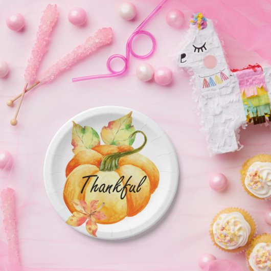 Ein dankbarer Erntedank für Wasserfarbe Pappteller (Party)