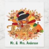 Ein dankbarer Erntedank Weinetikett (Einzelnes Label)