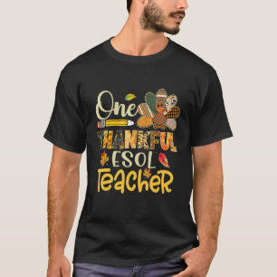Ein dankbarer ESOL-Lehrer Truthahn Leopard Thanksg T-Shirt
