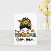 Ein dankbarer Gam Gam Leopard Messy Bun Fall Danke Karte (Gelbe Blume)