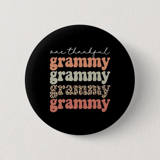 Ein dankbarer Grammy-Herbstlaub im Herbst Danke Button (Vorderseite)