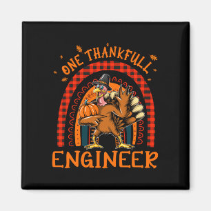 Ein dankbarer Ingenieur Erntedankfest Regenbogen T Magnet