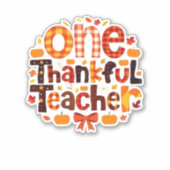 Ein dankbarer Lehrer Autumn Erntedank Pumpkin C Aufkleber (Vorderseite)