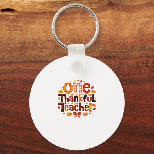 Ein dankbarer Lehrer Autumn Erntedank Pumpkin C Schlüsselanhänger (Vorderseite)
