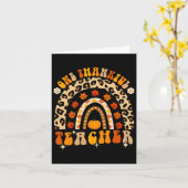 Ein dankbarer Lehrer Erntedank Rainbow Leopard Karte (Gelbe Blume)