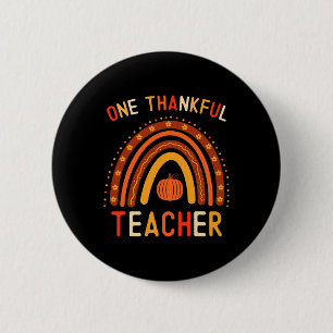 Ein dankbarer Lehrer Erntedank Regenbogen Fall Tee Button