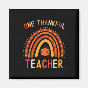 Ein dankbarer Lehrer Erntedank Regenbogen Fall Tee Magnet
