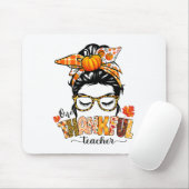 Ein dankbarer Lehrer Funny Messy Bun Fall Thanksgi Mousepad (Mit Mouse)