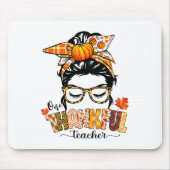Ein dankbarer Lehrer Funny Messy Bun Fall Thanksgi Mousepad (Vorne)