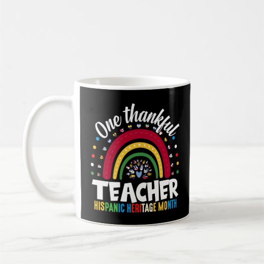 Ein dankbarer Lehrer Hispanic Heritage Monat Flagg Kaffeetasse (Links)