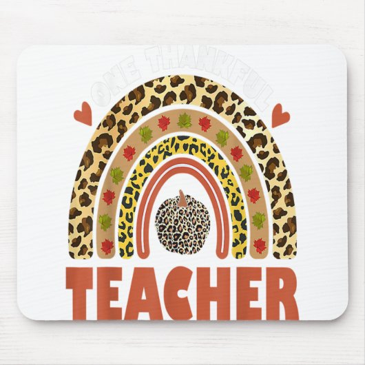 Ein dankbarer Lehrer Leopard Rainbow Pumpkin Danke Mousepad (Vorne)