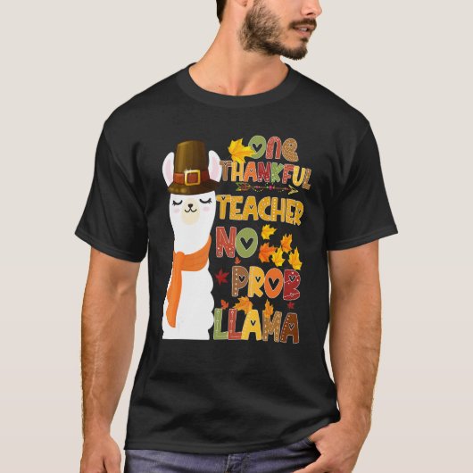 Ein dankbarer Lehrer No Pro Lama Lehrer Thanksg T-Shirt (Vorderseite)