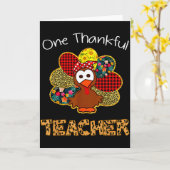 Ein dankbarer Lehrer-Shirt Lustig Süße Truthahn Da Karte (Gelbe Blume)