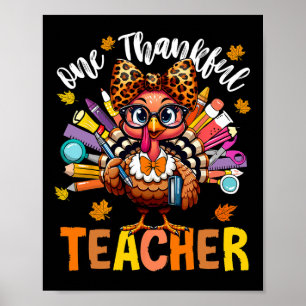 Ein dankbarer Lehrer Thanksgiving Truthahn Süße Wa Poster