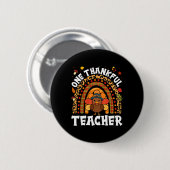 Ein dankbarer Lehrer Türkei Erntedank Rainbow F Button (Vorne & Hinten)