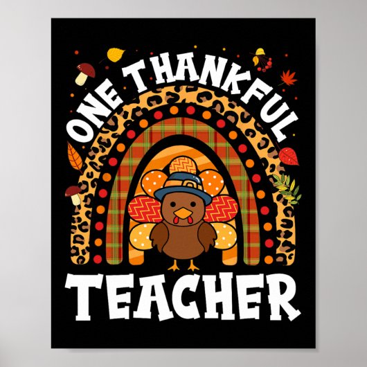 Ein dankbarer Lehrer Türkei Erntedank Rainbow F Poster (Vorne)