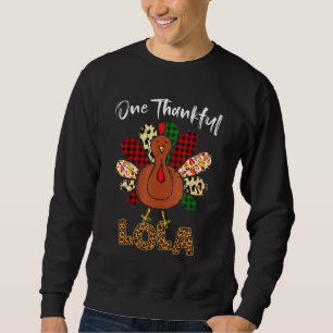 Ein dankbarer Lola Türkei Familie Leopart Thankgiv Sweatshirt
