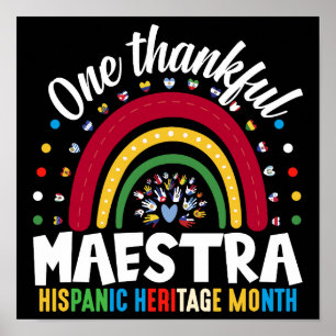 Ein dankbarer Maestra Hispanic Heritage Monat Poster
