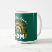 Ein dankbarer Mama Erntedank Regenbogen Fall Leopa Kaffeetasse (VorderseiteRechts)
