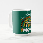 Ein dankbarer Mama Erntedank Regenbogen Fall Leopa Kaffeetasse (Vorderseite Links)