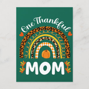 Ein dankbarer Mama Erntedank Regenbogen Fall Leopa Postkarte