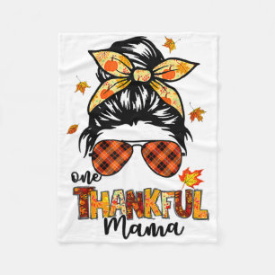 Ein dankbarer Mama Funny Messy Bun Herbst Herbst a Fleecedecke