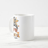Ein dankbarer Mama Funny Messy Bun Herbst Herbst a Kaffeetasse (Vorderseite Links)