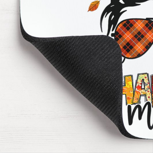 Ein dankbarer Mama Funny Messy Bun Herbst Herbst a Mousepad (Ecke)