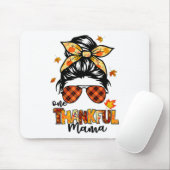 Ein dankbarer Mama Funny Messy Bun Herbst Herbst a Mousepad (Mit Mouse)