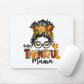 Ein dankbarer Mama Funny Messy Bun Herbst Herbst a Mousepad (Mit Mouse)