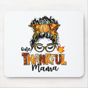 Ein dankbarer Mama Funny Messy Bun Herbst Herbst a Mousepad