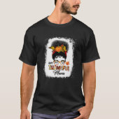 Ein dankbarer Mama Funny Messy Bun Herbst Herbst a T-Shirt (Vorderseite)